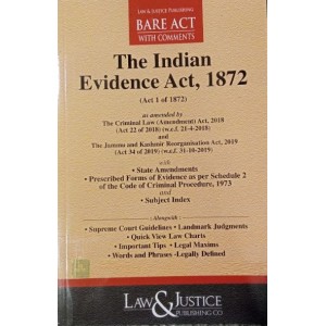 Law & Justice Publishing Co's  The Evidence Act, 1872 Bare Act 2024